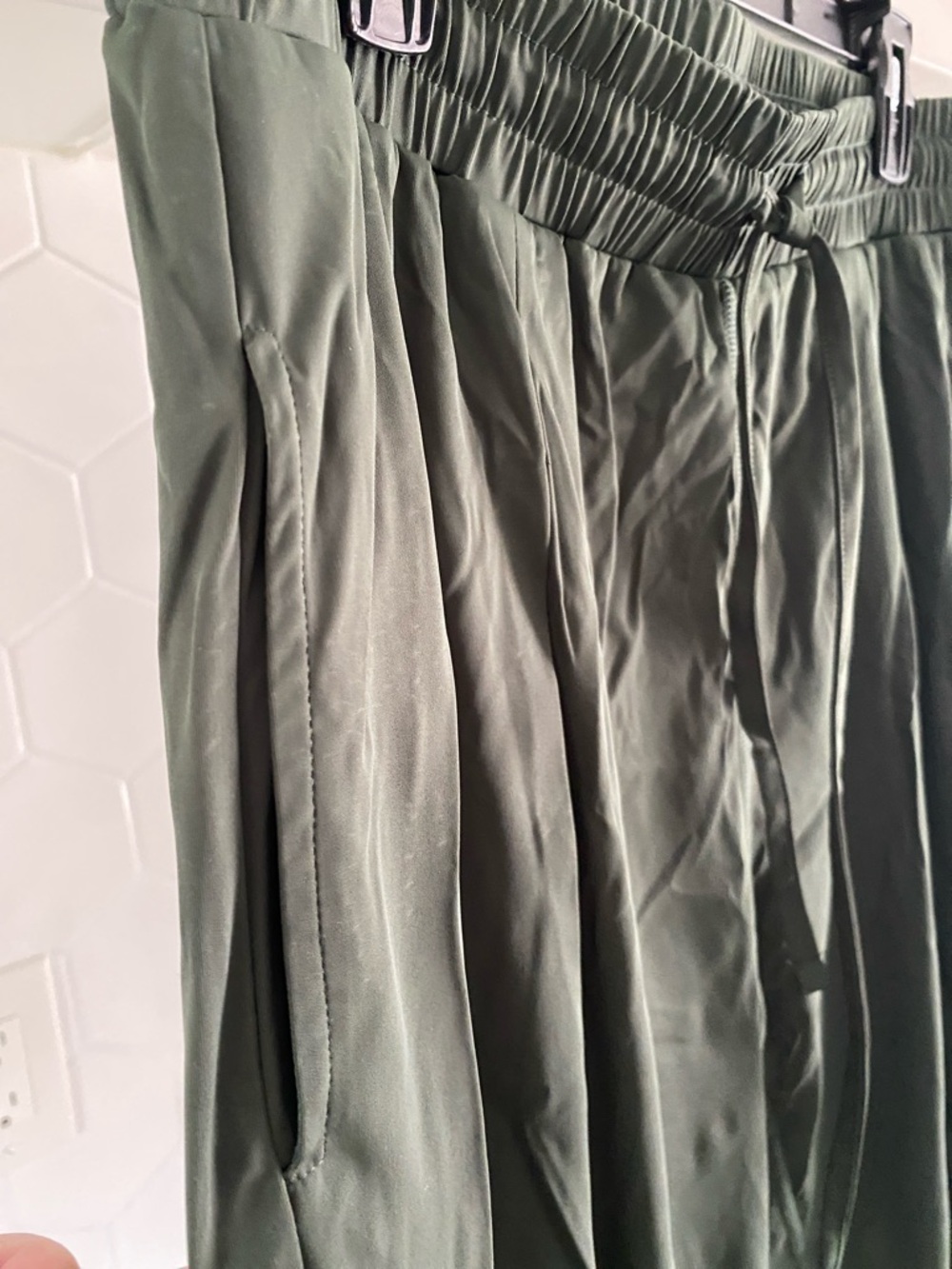 Mono B Olive Green Drawstring Joggers - Picture 3 of 8